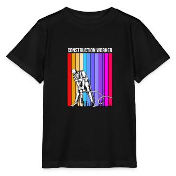 Construction worker construction site - Stanley/Stella MINI CREATOR Kids’ T-Shirt - black - Front - Mikhail (115cm)
