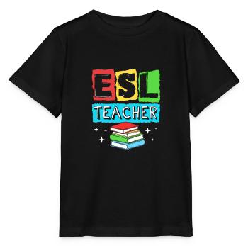 Professeur d’anglais Professeur d’anglais - T-shirt bio MINI CREATOR Stanley/Stella Enfant - noir - Devant - Mikhail (115cm)
