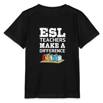 Professeur d’anglais Professeur d’anglais - T-shirt bio MINI CREATOR Stanley/Stella Enfant - noir - Devant - Mikhail (115cm)