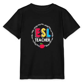Professeur d’anglais Professeur d’anglais - T-shirt bio MINI CREATOR Stanley/Stella Enfant - noir - Devant - Mikhail (115cm)