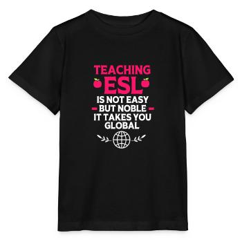 Professeur d’anglais Professeur d’anglais - T-shirt bio MINI CREATOR Stanley/Stella Enfant - noir - Devant - Mikhail (115cm)