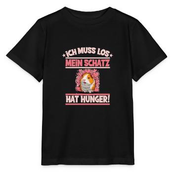 Ich muss los mein Schatz hat hunger - Stanley/Stella Kinder T-Shirt MINI CREATOR  - Schwarz - Vorne - Mikhail (115cm)