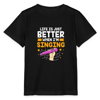 Karaoke - Stanley/Stella Kinder T-Shirt MINI CREATOR  - Schwarz - Vorne - Mikhail (115cm)