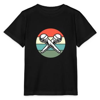 Karaoke Mikrophon - Stanley/Stella Kinder T-Shirt MINI CREATOR  - Schwarz - Vorne - Mikhail (115cm)