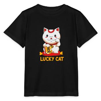 Maneki Neko Japan Lucky Charm - Stanley/Stella MINI CREATOR Kids’ T-Shirt - black - Front - Mikhail (115cm)