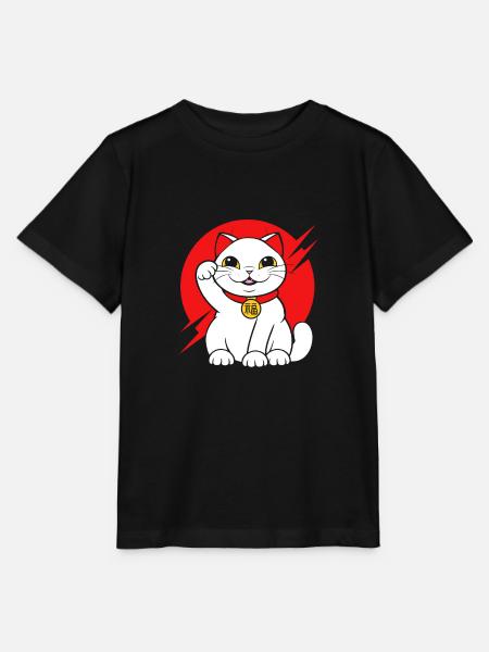 Maneki Neko Japan Glücksbringer - Stanley/Stella Kinder T-Shirt MINI CREATOR  - Schwarz