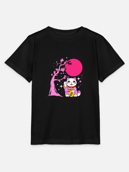 Maneki Neko Japan Glücksbringer - Stanley/Stella Kinder T-Shirt MINI CREATOR  - Schwarz