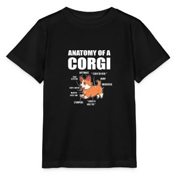 Anatomie du corgi - T-shirt bio MINI CREATOR Stanley/Stella Enfant - noir - Devant - Mikhail (115cm)