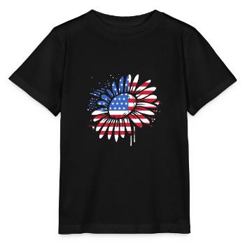 Vierter Juli Nationalfarben Nationalfeiertag USA - Stanley/Stella Kinder T-Shirt MINI CREATOR  - Schwarz - Vorne - Mikhail (115cm)