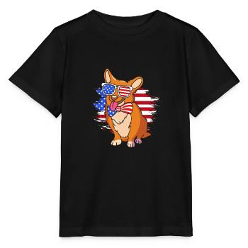 Vierter Juli Nationalfarben Nationalfeiertag USA - Stanley/Stella Kinder T-Shirt MINI CREATOR  - Schwarz - Vorne - Mikhail (115cm)