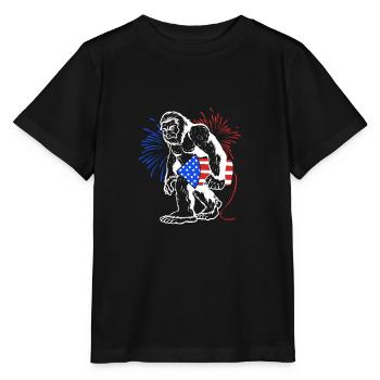 Vierter Juli Nationalfarben Nationalfeiertag USA - Stanley/Stella Kinder T-Shirt MINI CREATOR  - Schwarz - Vorne - Mikhail (115cm)