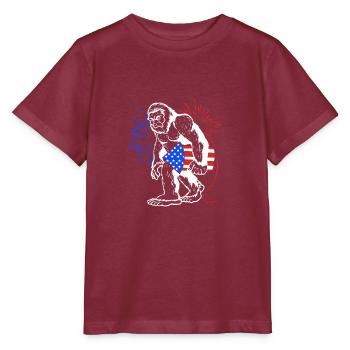 Vierter Juli Nationalfarben Nationalfeiertag USA - Stanley/Stella Kinder T-Shirt MINI CREATOR  - Burgunderrot - Vorne - Kain (125cm)