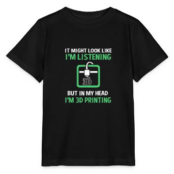3D Druck Drucken Prototyp - Stanley/Stella Kinder T-Shirt MINI CREATOR  - Schwarz - Vorne - Mikhail (115cm)