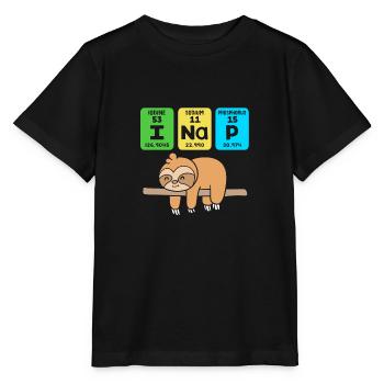 Faultier Faulheit Faulenzer Morgenmuffel - Stanley/Stella Kinder T-Shirt MINI CREATOR  - Schwarz - Vorne - Mikhail (115cm)