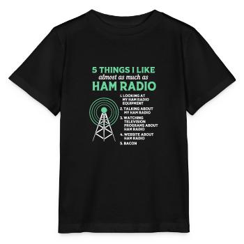 Antenne radio amateur - T-shirt bio MINI CREATOR Stanley/Stella Enfant - noir - Devant - Mikhail (115cm)