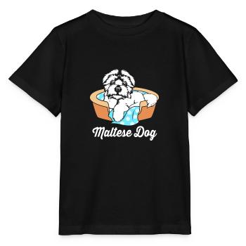 Chien maltais - T-shirt bio MINI CREATOR Stanley/Stella Enfant - noir - Devant - Mikhail (115cm)