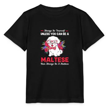 Chien maltais - T-shirt bio MINI CREATOR Stanley/Stella Enfant - noir - Devant - Mikhail (115cm)