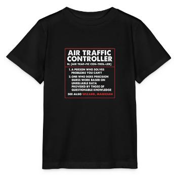 Contrôleur aérien - T-shirt bio MINI CREATOR Stanley/Stella Enfant - noir - Devant - Mikhail (115cm)