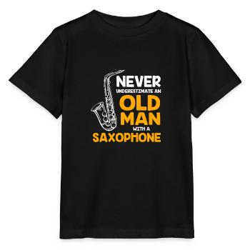 Saxophoniste saxophoniste - T-shirt bio MINI CREATOR Stanley/Stella Enfant - noir - Devant - Mikhail (115cm)
