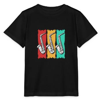 Saxophoniste saxophoniste - T-shirt bio MINI CREATOR Stanley/Stella Enfant - noir - Devant - Mikhail (115cm)