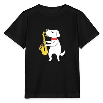 Saxophoniste saxophoniste - T-shirt bio MINI CREATOR Stanley/Stella Enfant - noir - Devant - Mikhail (115cm)