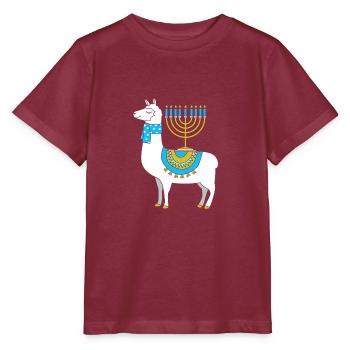 Hanukkah - Stanley/Stella MINI CREATOR Kids’ T-Shirt - burgundy - Front - Kain (125cm)