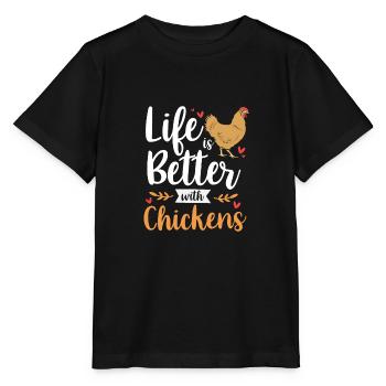 Poulet Volaille - T-shirt bio MINI CREATOR Stanley/Stella Enfant - noir - Devant - Mikhail (115cm)