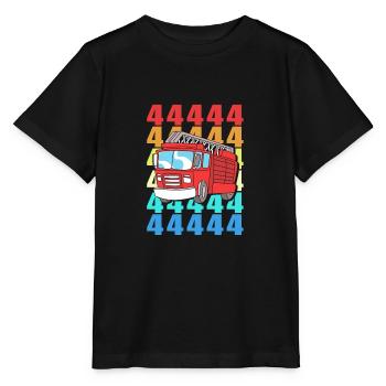 Feuerwehrauto Kindergeburtstag - Stanley/Stella Kinder T-Shirt MINI CREATOR  - Schwarz - Vorne - Mikhail (115cm)