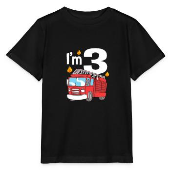 Feuerwehrauto Kindergeburtstag - Stanley/Stella Kinder T-Shirt MINI CREATOR  - Schwarz - Vorne - Mikhail (115cm)
