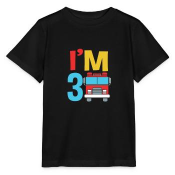 Feuerwehrauto Kindergeburtstag - Stanley/Stella Kinder T-Shirt MINI CREATOR  - Schwarz - Vorne - Mikhail (115cm)
