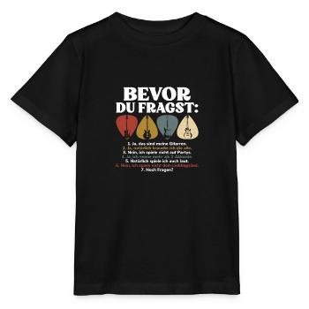 Bevor Du Fragst Gitarren Mehr Als 3 Akkorde - Stanley/Stella Kinder T-Shirt MINI CREATOR  - Schwarz - Vorne - Mikhail (115cm)