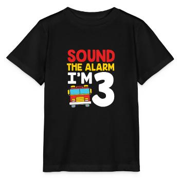 Feuerwehrauto Kindergeburtstag - Stanley/Stella Kinder T-Shirt MINI CREATOR  - Schwarz - Vorne - Mikhail (115cm)