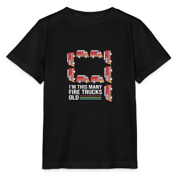 Feuerwehrauto Kindergeburtstag - Stanley/Stella Kinder T-Shirt MINI CREATOR  - Schwarz - Vorne - Mikhail (115cm)