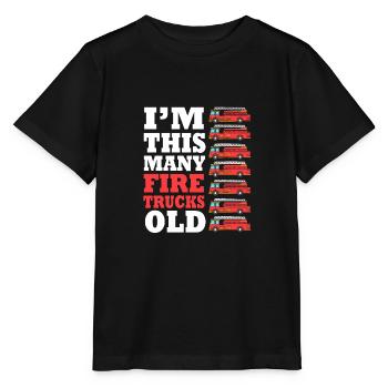 Feuerwehrauto Kindergeburtstag - Stanley/Stella Kinder T-Shirt MINI CREATOR  - Schwarz - Vorne - Mikhail (115cm)