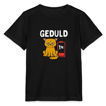 Geduld 1% Katze Bürohumor - Stanley/Stella Kinder T-Shirt MINI CREATOR  - Schwarz - Vorne - Mikhail (115cm)