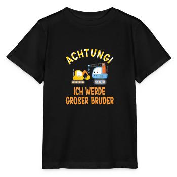 Ich werde Großer Bruder Bagger Baustelle - Stanley/Stella Kinder T-Shirt MINI CREATOR  - Schwarz - Vorne - Mikhail (115cm)