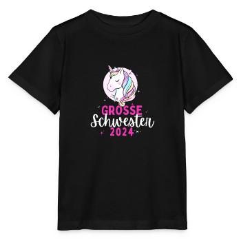 Ich werde Große Schwester 2024 Loading Einhorn - Stanley/Stella Kinder T-Shirt MINI CREATOR  - Schwarz - Vorne - Mikhail (115cm)