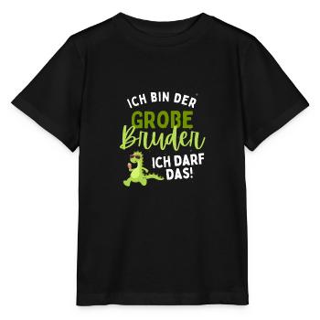 Großer Bruder 2024 Loading darf das Dinosaurier - Stanley/Stella Kinder T-Shirt MINI CREATOR  - Schwarz - Vorne - Mikhail (115cm)