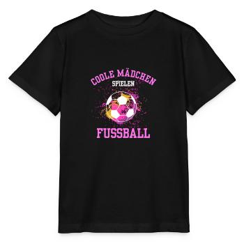 Fußball Coole Mädchen spielen Fußball Fußballerin - Stanley/Stella Kinder T-Shirt MINI CREATOR  - Schwarz - Vorne - Mikhail (115cm)