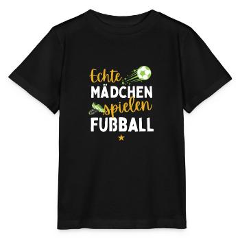 Fußball Coole Mädchen spielen Fußball Fußballerin - Stanley/Stella Kinder T-Shirt MINI CREATOR  - Schwarz - Vorne - Mikhail (115cm)
