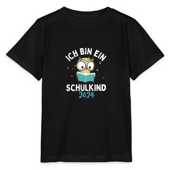 Schulkind 2024 Einhorn 1. Klasse Eule Einschulung - Stanley/Stella Kinder T-Shirt MINI CREATOR  - Schwarz - Vorne - Mikhail (115cm)