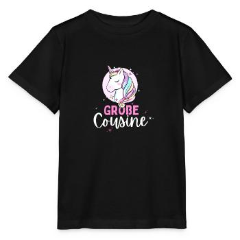Ich werde große Cousine 2024 Einhorn Loading Süß - Stanley/Stella Kinder T-Shirt MINI CREATOR  - Schwarz - Vorne - Mikhail (115cm)