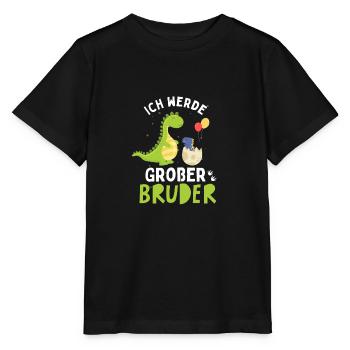 Ich werde Großer Bruder 2024 Loading Dinosaurier - Stanley/Stella Kinder T-Shirt MINI CREATOR  - Schwarz - Vorne - Mikhail (115cm)