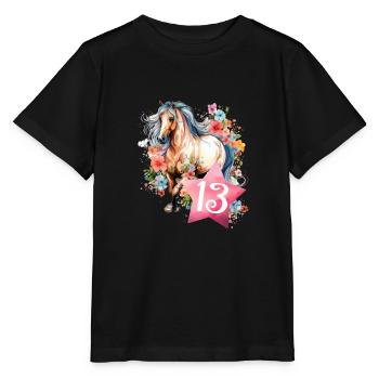 Geburtstag 13 Mädchen Pferd Reiten Stall Dreizehn - Stanley/Stella Kinder T-Shirt MINI CREATOR  - Schwarz - Vorne - Mikhail (115cm)