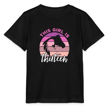 Geburtstag 13 Mädchen Pferd Reiten Stall Dreizehn - Stanley/Stella Kinder T-Shirt MINI CREATOR  - Schwarz - Vorne - Mikhail (115cm)