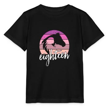Geburtstag 18 Mädchen Pferd Reiten Stall Achtzehn - Stanley/Stella Kinder T-Shirt MINI CREATOR  - Schwarz - Vorne - Mikhail (115cm)