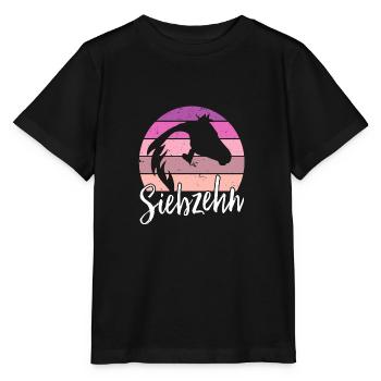 Geburtstag 17 Mädchen Pferd Reiten Stall SIebzehn - Stanley/Stella Kinder T-Shirt MINI CREATOR  - Schwarz - Vorne - Mikhail (115cm)