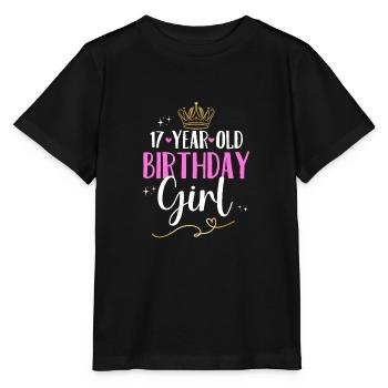Geburtstag 17 Mädchen Birthday Girl Krone Siebzehn - Stanley/Stella Kinder T-Shirt MINI CREATOR  - Schwarz - Vorne - Mikhail (115cm)