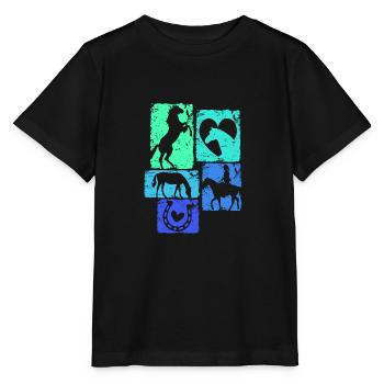 Pferdemädchen Stall Reiten Reiterin Outfit Pferde - Stanley/Stella Kinder T-Shirt MINI CREATOR  - Schwarz - Vorne - Mikhail (115cm)