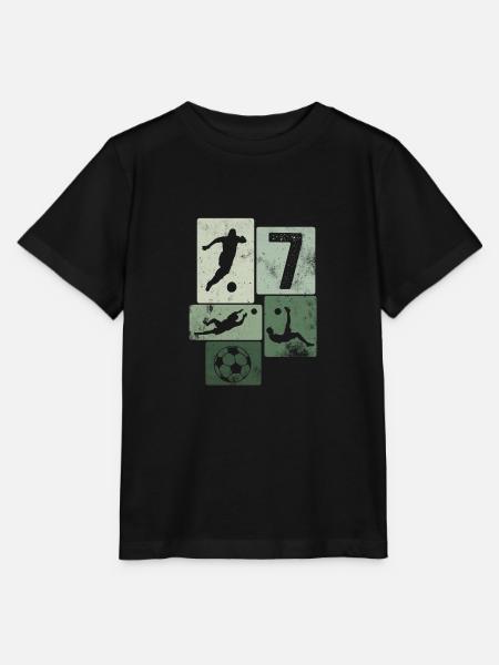 Geburtstag 7 Junge Sieben Fußball 7 Jahre Junge Fu - Stanley/Stella Kinder T-Shirt MINI CREATOR  - Schwarz